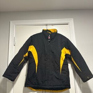 Vintage 90s OP Ocean Pacific Ski Jacket Parka Puffer Black & Yellow.